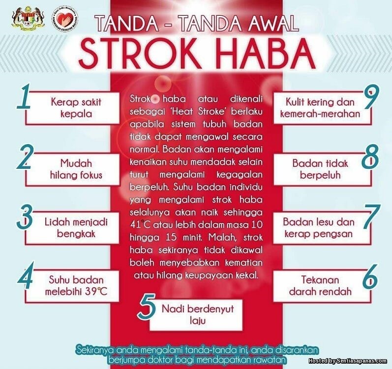 Kenali gejala-gejala strok haba dan cara menanganinya 